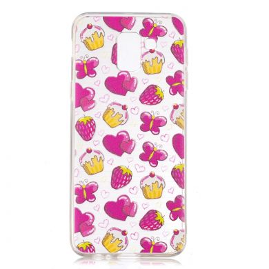 Силіконовий (TPU) чохол Deexe Pretty Glossy для Samsung Galaxy J6 2018 (J600) - Cakes and Strawberries