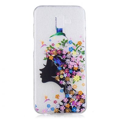 Силіконовий (TPU) чохол Deexe Pretty Glossy для Samsung Galaxy J6+ (J610) - Flowered Girl