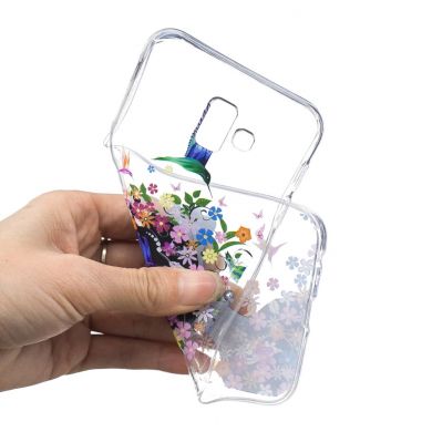Силіконовий (TPU) чохол Deexe Pretty Glossy для Samsung Galaxy J6+ (J610) - Flowered Girl