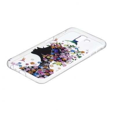 Силіконовий (TPU) чохол Deexe Pretty Glossy для Samsung Galaxy J6+ (J610) - Flowered Girl