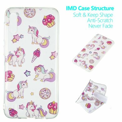 Силиконовый (TPU) чехол Deexe Pretty Glossy для Samsung Galaxy M10 (M105) - Unicorn