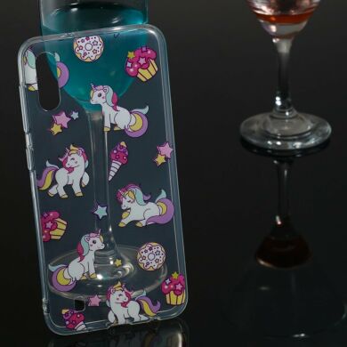 Силиконовый (TPU) чехол Deexe Pretty Glossy для Samsung Galaxy M10 (M105) - Unicorn