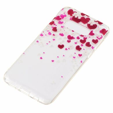 Силиконовый (TPU) чехол Deexe Pretty Glossy для Samsung Galaxy S10e (G970) - Hearts and Flowers