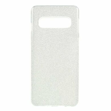 Силіконовий (TPU) чохол UniCase Glitter Cover для Samsung Galaxy S10 (G973), Silver
