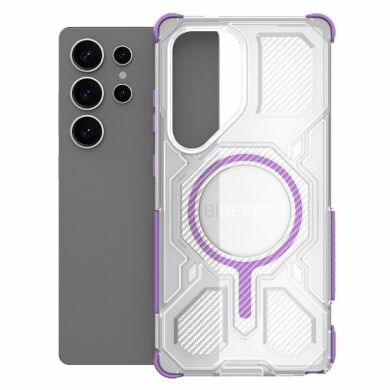 Защитный чехол Deexe Clear Bibercas для Samsung Galaxy S25 Ultra (S938) - Purple