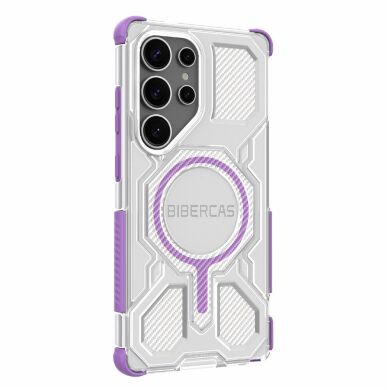 Защитный чехол Deexe Clear Bibercas для Samsung Galaxy S25 Ultra (S938) - Purple
