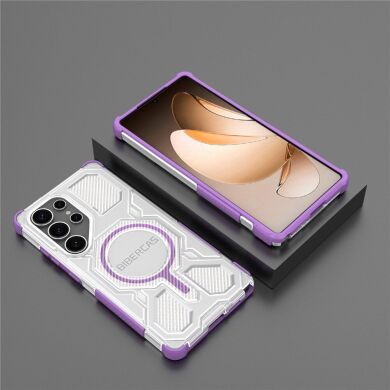 Защитный чехол Deexe Clear Bibercas для Samsung Galaxy S25 Ultra (S938) - Purple