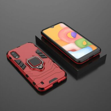 Захисний чохол Deexe Hybrid Case для Samsung Galaxy A01 (A015) - Red