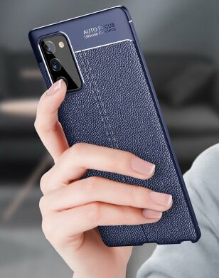 Защитный чехол Deexe Leather Cover для Samsung Galaxy Note 20 (N980) - Dark Blue