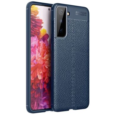 Защитный чехол Deexe Leather Cover для Samsung Galaxy S21 Plus - Blue