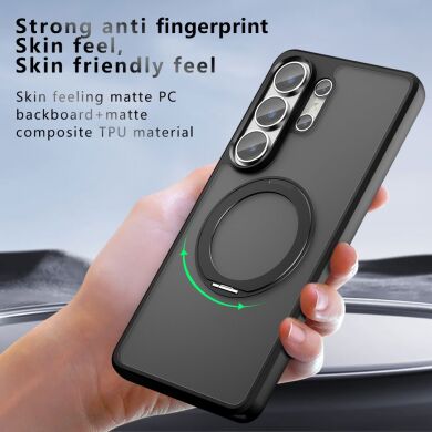 Захисний чохол Deexe Matte Skin Kickstand with MagSafe для Samsung Galaxy S24 Ultra (S928) - Black