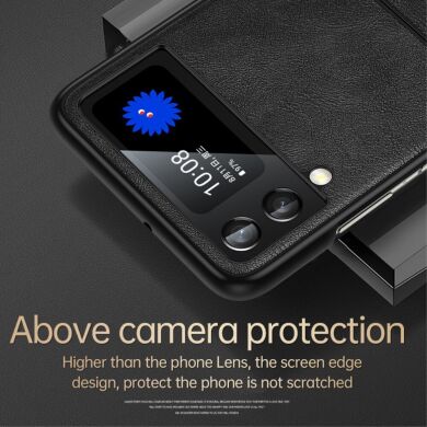 Захисний чохол SULADA Leather Case (FF) для Samsung Galaxy Flip 4 - Blue