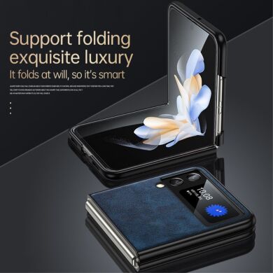 Защитный чехол SULADA Leather Case (FF) для Samsung Galaxy Flip 4 - Blue
