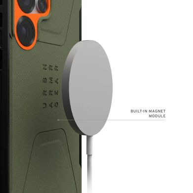 Защитный чехол URBAN ARMOR GEAR Civilian Pro для Samsung Galaxy S25 Ultra (S938) 214473117297 - Olive Drab / Orange