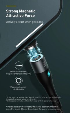 Кабель Baseus Zinc Magnetic USB to Lightning + Micro + Type-C (3A, 1m) CA1T3-AG1 - Gray / Black