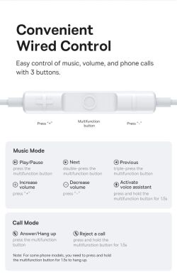 Гарнитура Baseus Encok HZ20 3,5mm (A00171500213-00) - White