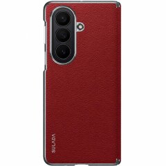 Защитный чехол SULADA Natural Leather Case для Samsung Galaxy Fold 8 Ultra - Red