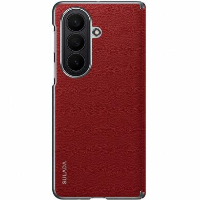 Защитный чехол SULADA Natural Leather Case для Samsung Galaxy Fold 8 Ultra - Red