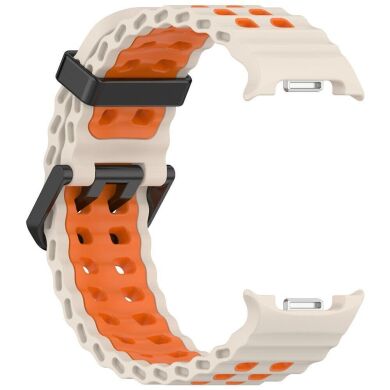 Ремешок Deexe Ocean Strap для Samsung Galaxy Watch 8 (40/44mm) / 8 Classic - Starlight / Orange