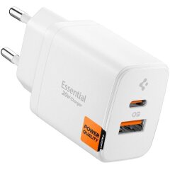 Мережевий зарядний пристрій Spigen EE202EU USB + Type-C (20W) ACH08704 - White