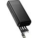 Внешний аккумулятор Hoco J163A 10W (20000mAh) + кабель MicroUSB + Type-C + Lightning + USB - Black. Фото 2 из 5