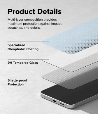 Комплект защитных стекол (2шт) Ringke Easy Slide Tempered Glass для Samsung Galaxy A57 (A576) 8800328818187