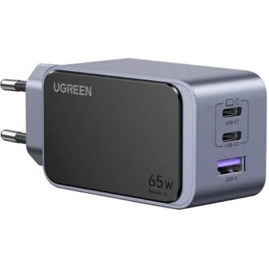 Сетевое зарядное устройство UGREEN X553 Nexode S 65W (2Type-C + USB) 35042 - Space Gray
