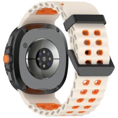 Ремешок Deexe Ocean Strap для Samsung Galaxy Watch 8 (40/44mm) / 8 Classic - Starlight / Orange