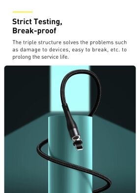 Кабель Baseus Zinc Magnetic USB to Lightning + Micro + Type-C (3A, 1m) CA1T3-AG1 - Gray / Black