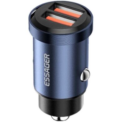 Автомобильное зарядное устройство ESSAGER Gyroscope 30W (2USB) ECC2A-TL03 - Blue
