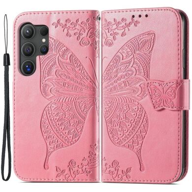 Чохол UniCase Butterfly Pattern для Samsung Galaxy S24 Ultra - Pink