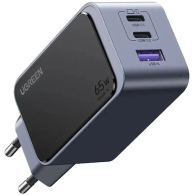 Сетевое зарядное устройство UGREEN X553 Nexode S 65W (2Type-C + USB) 35042 - Space Gray