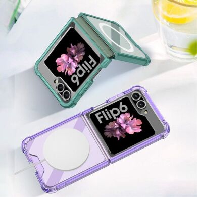 Защитный чехол GKK AirBag Magnetic для Samsung Galaxy Flip 6 - Transparent Purple