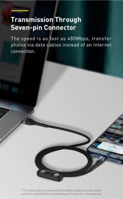Кабель Baseus Zinc Magnetic USB to Lightning + Micro + Type-C (3A, 1m) CA1T3-AG1 - Gray / Black