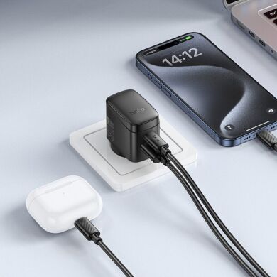 Сетевое зарядное устройство Hoco CS61A PD30W + QC3.0 (USB + Type-C) - Black