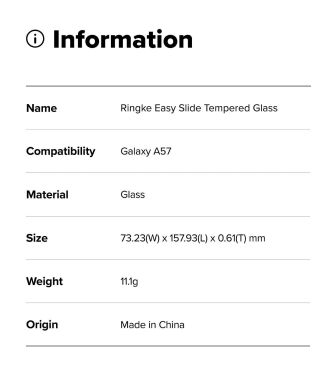 Комплект защитных стекол (2шт) Ringke Easy Slide Tempered Glass для Samsung Galaxy A57 (A576) 8800328818187