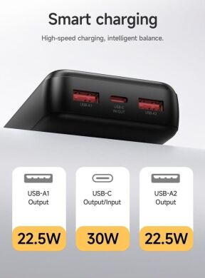 Зовнішній акумулятор Hoco DB130 Tridentis PD30W (20000mAh) - Black