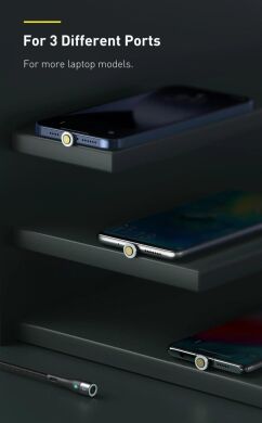 Кабель Baseus Zinc Magnetic USB to Lightning + Micro + Type-C (3A, 1m) CA1T3-AG1 - Gray / Black