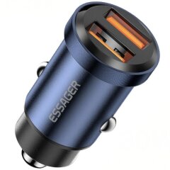 Автомобильное зарядное устройство ESSAGER Gyroscope 30W (2USB) ECC2A-TL03 - Blue