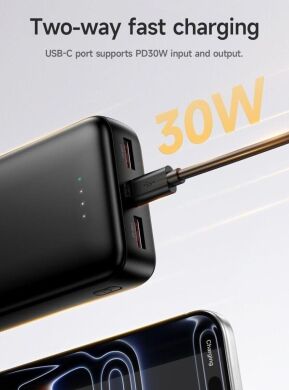 Зовнішній акумулятор Hoco DB130 Tridentis PD30W (20000mAh) - Black