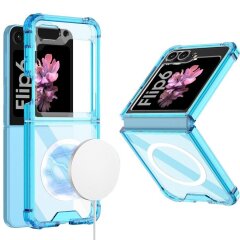 Защитный чехол GKK AirBag Magnetic для Samsung Galaxy Flip 6 - Transparent Blue