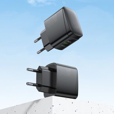 Сетевое зарядное устройство Hoco CS61A PD30W + QC3.0 (USB + Type-C) - Black