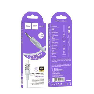 AUX-кабель Hoco UPA27 Lightning to 3.5mm (1.2m) - Gray