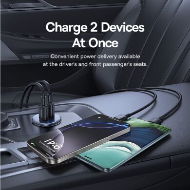 Автомобильное зарядное устройство Baseus GoTrip DP1 BS-C15C1 (Type-C + USB) 30W (C00072300123-01) - Black