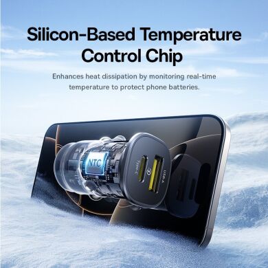 Автомобильное зарядное устройство Baseus GoTrip DP1 BS-C15C1 (Type-C + USB) 30W (C00072300123-01) - Black