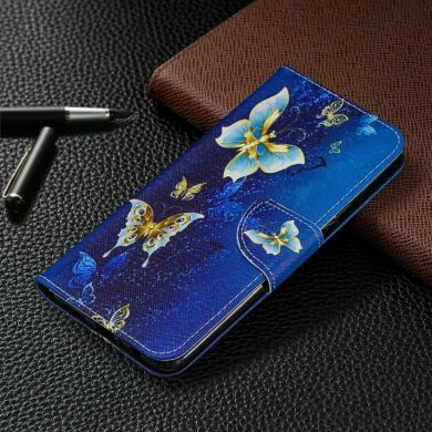 Чехол-книжка Deexe Color Wallet для Samsung Galaxy A20s (A207) - Gold Butterflies