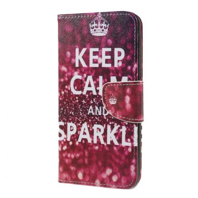 Чехол-книжка Deexe Color Wallet для Samsung Galaxy A7 2018 (A750) - Keep Calm and Sparkle