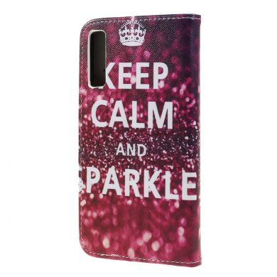 Чехол-книжка Deexe Color Wallet для Samsung Galaxy A7 2018 (A750) - Keep Calm and Sparkle