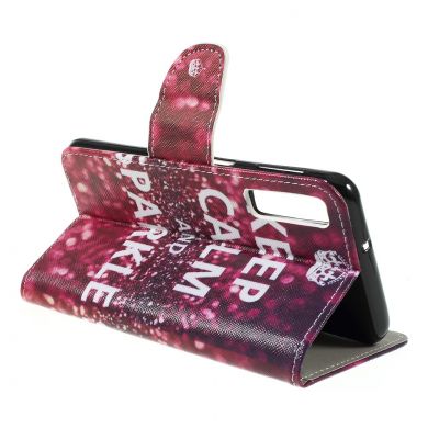 Чехол-книжка Deexe Color Wallet для Samsung Galaxy A7 2018 (A750) - Keep Calm and Sparkle