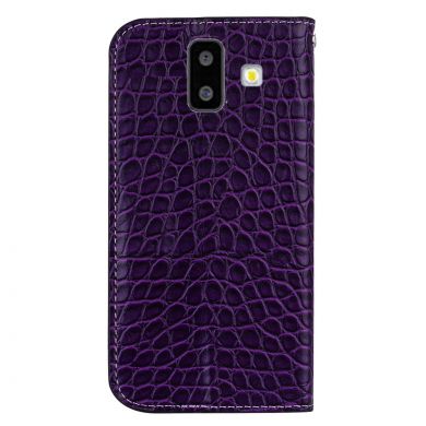 Чехол-книжка Deexe Glittery Crocodile для Samsung Galaxy J6+ (J610) - Dark Purple